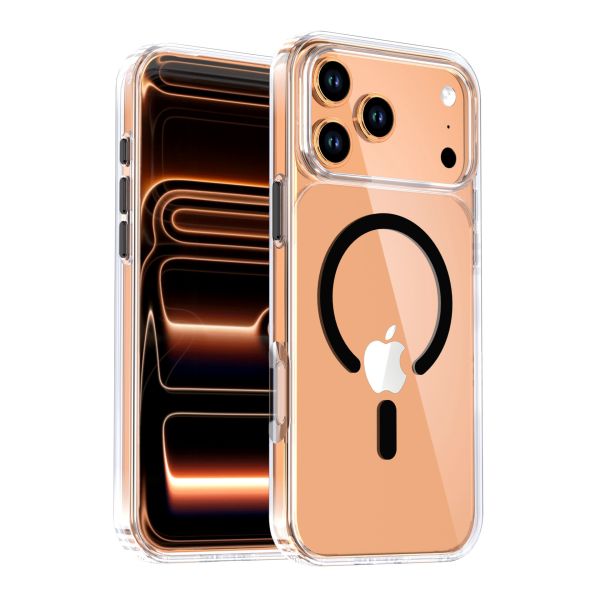 Transparent MagSafe-Compatible Shockproof Phone Case for Wireless Charging and Daily Protection