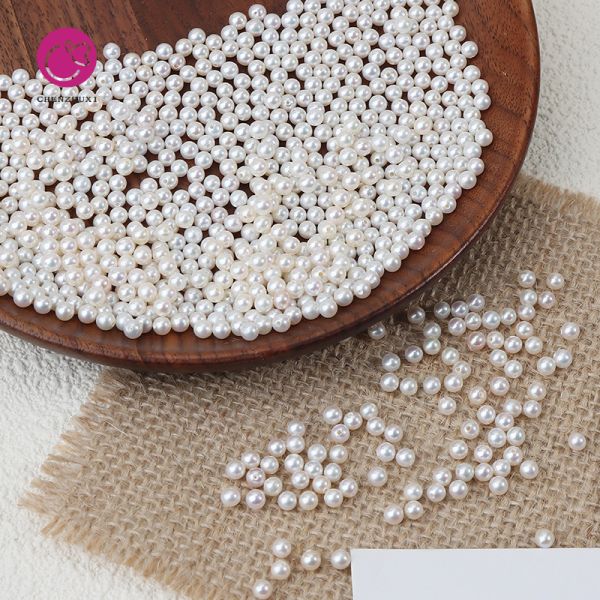 Natural Pearls Wholesale 2.3-2.5 mm White Small Tiny Round Shape Freshwater Pearl Loose Beads