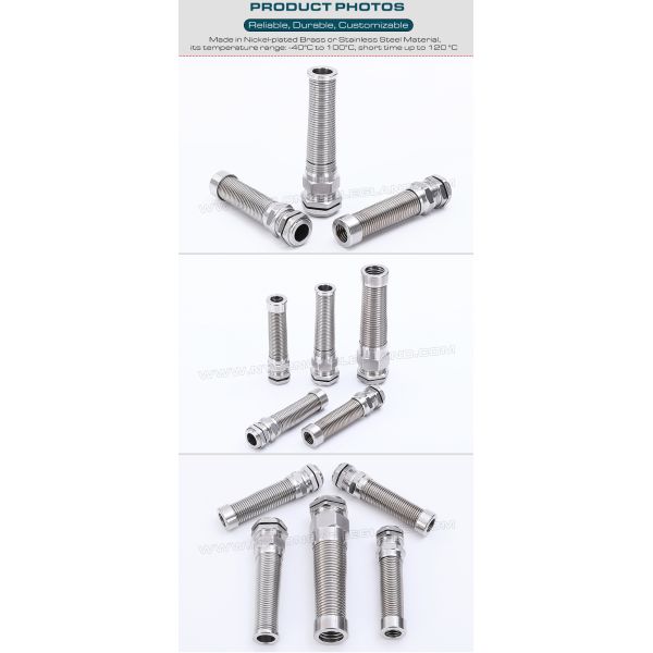 Stainless Steel IP68 Cable Glands, Spiral Strain Relief, Inox 304, 316 or 316L, Metric Pitch, M12~M50