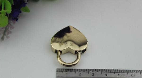 Bag heart-shaped shape light gold hardware decorative wedding padlock luggage hanging concentric lock