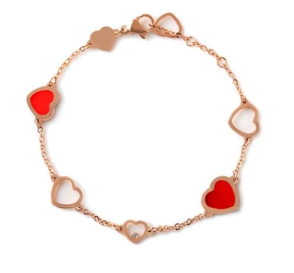 Open Heart  Bracelet for Girls Fashion Jewelry White Sheel Heart Design Bangle 18K Rose Gold Open Heart