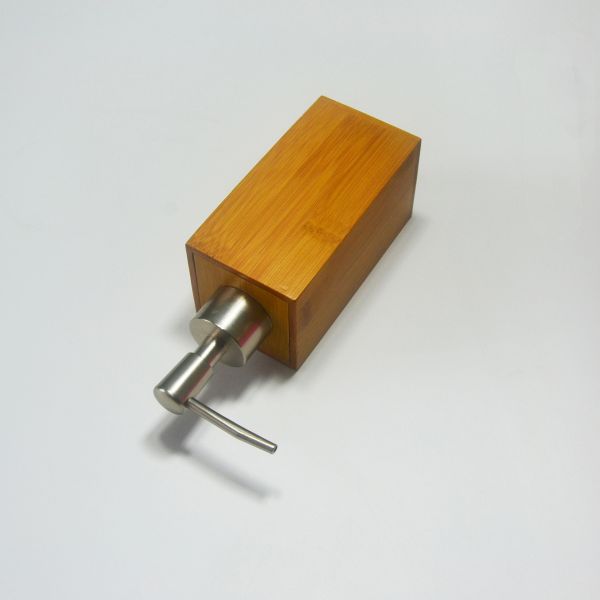 4oz 120ml Bamboo Plastic Gel Pump Bottle Square Shampoo Shower With Tray