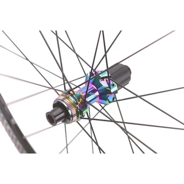 Professional RUJIXU 4550 Matte Carbon Fiber UD Tubular Road Racing Bike Wheels 1650g Center Lock Hub Disc Brake Wheelset