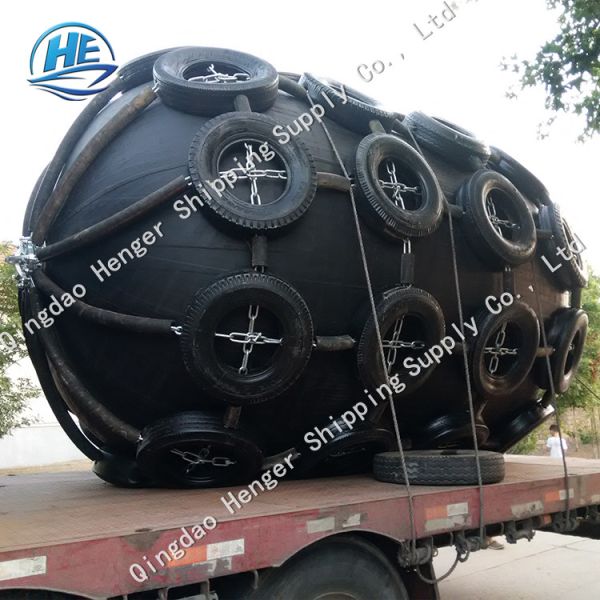 2.5*4m Marine Pneumatic Rubber Fender With Galvanized And Tyre Sheath Dock And Ship