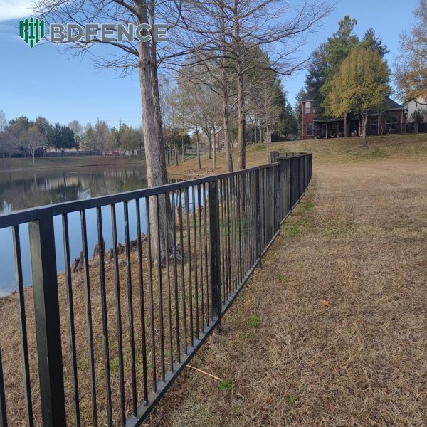 2m Rustic Tubular Steel Fence Weathered Finish