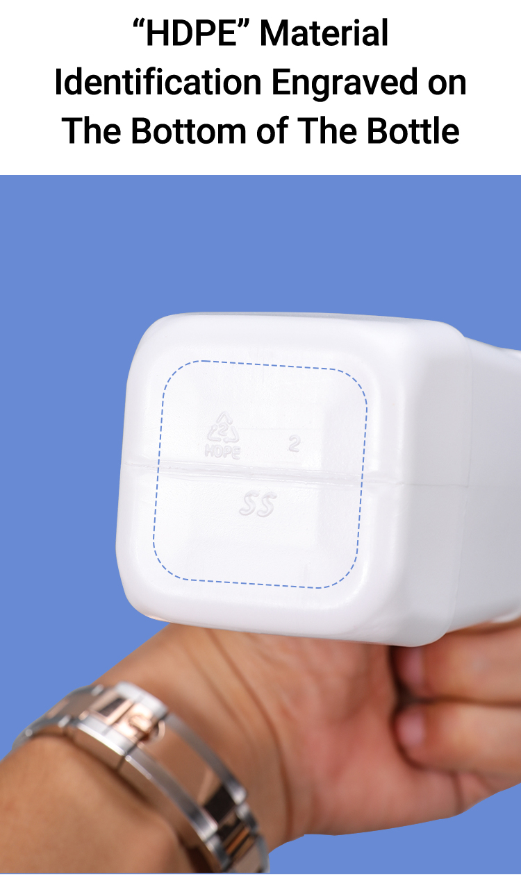 250 мл белый квадратный переработанный химический реагент бутылка HDPE пластиковые лабораторные бутылки