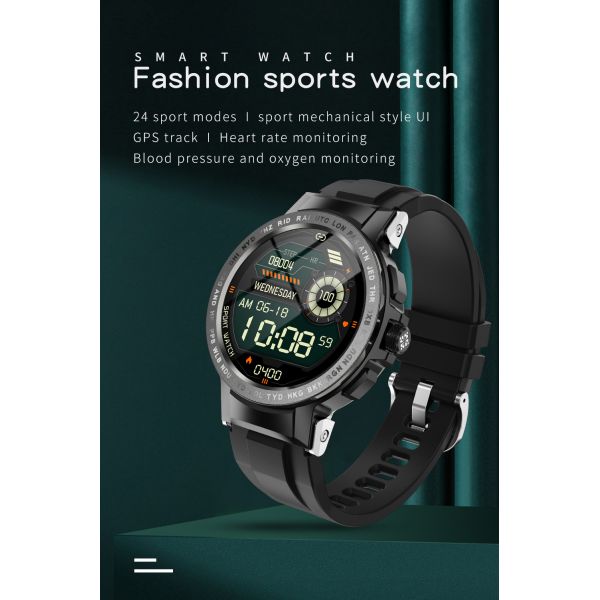 1.28 Inch IP68 BLE5.0 smart watch fitness tracker 24 Sports Modes
