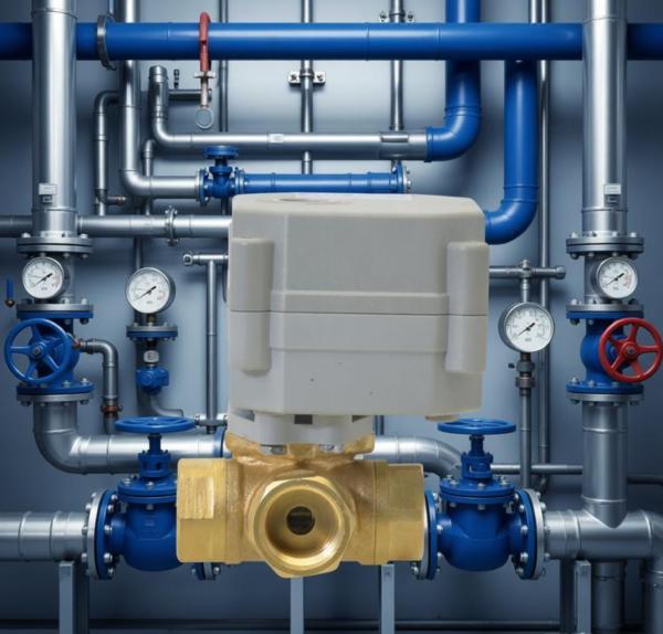 Etrany 3/8'' 3-Way Electric Flow Control Brass Ball Valve Water IP67 Protection 9-24VAC/DC 110-230VAC Auto Return Failsafe
