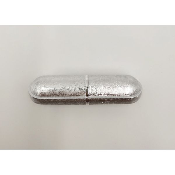 3.5g Silver Color Shiny Empty Lipstick Tubes , Lipstick Tube Packaging Logo Printed