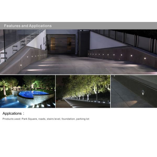 IP67 1W Mini LED Buried Light Embedded LED corner lamps Step light outdoor lighting