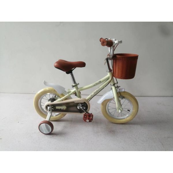 12-дюймовый детский велосипед с корзиной и тормозом, зеленый велосипед для детей