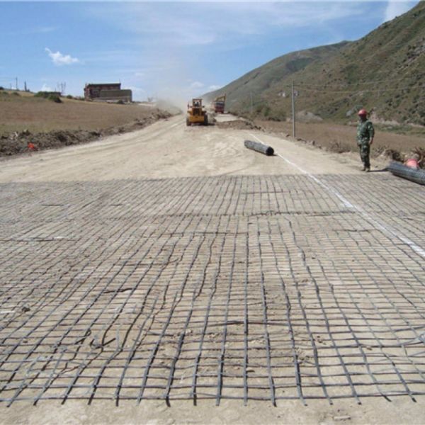 PE Coating Steel Plastic Geogrid 50kN/M – 100kN/M Geogrid Retaining Wall