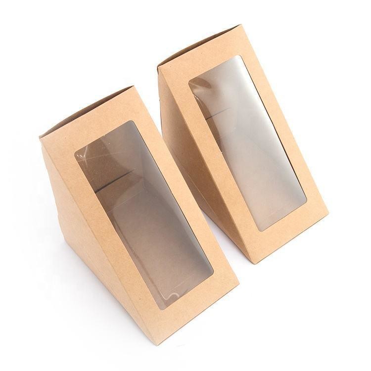 10.000kg Gross Weight Sandwich Box Triangle Packaging for Hamburger and Bakery Bread