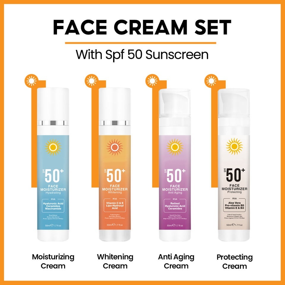 OEM ODM Customized Natural Damaged Skin Barrier Repair Sunscreen Cream Repair Face Cream SPF 50 Facial Moisturizer SPF 50