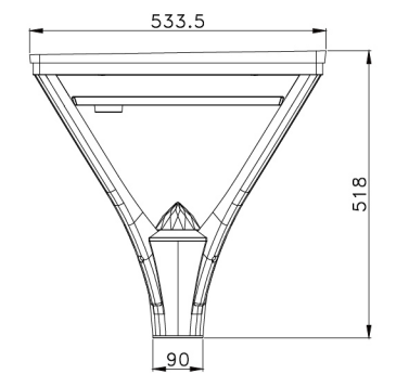 50W–100W Solar Garden Light for Street & Park Lighting IP66 Outdoor Solar LED Lamp