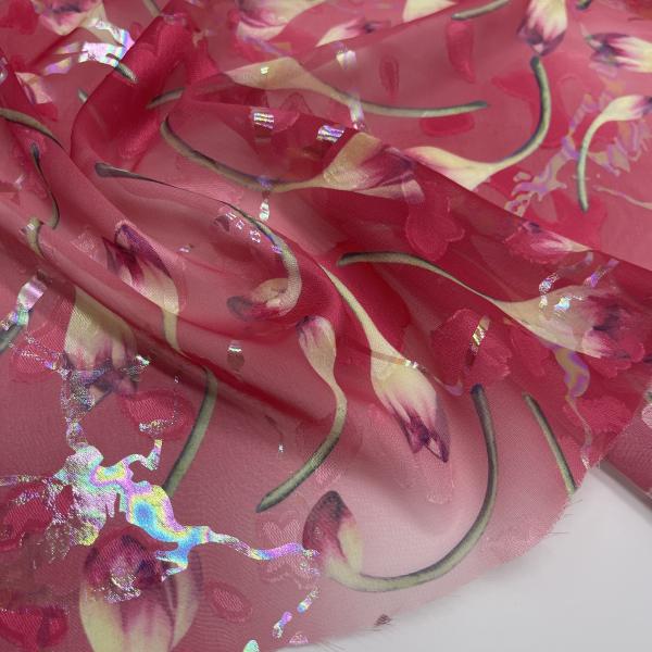Low Shrinkage Woven Jacquard Fabric Cut Foiled Fabric L02-026