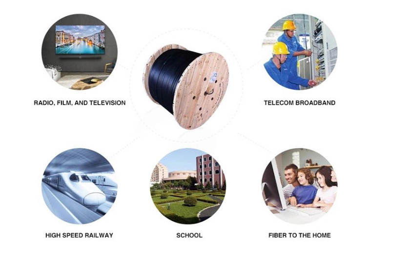 6 Core OPLC G652D Composite Hybrid Outdoor Fiber Optic Cable