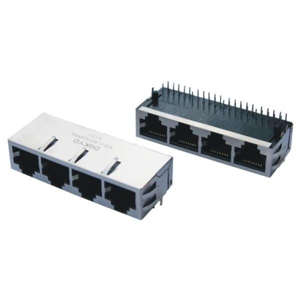 Le quadruple du bâti 1x4 de carte PCB met en communication les crics modulaires de port multiple du connecteur RJ45