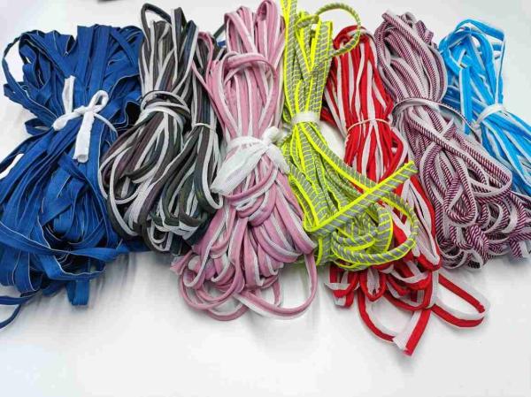 Custom Silver Reflective Piping Strips Trims Headband Rainbow Colorful 50m 100m