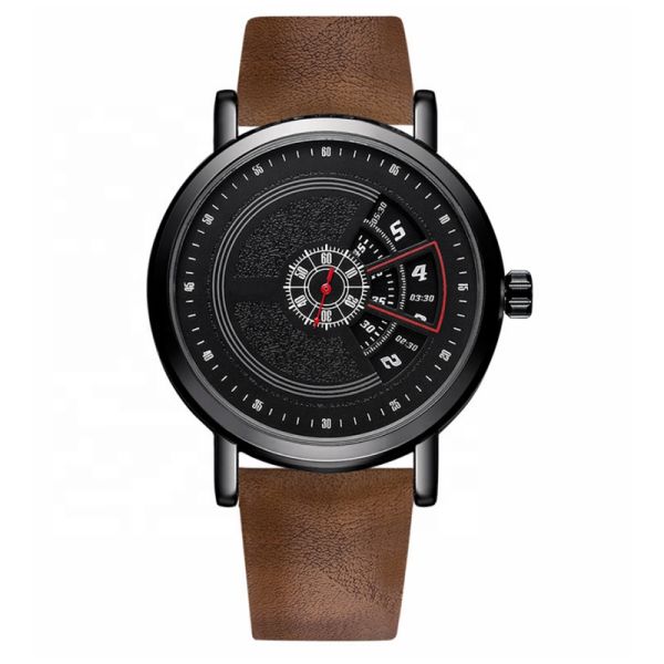 Black Chain Alloy Quartz Wrist Watch 3ATM Antiwater 70g Weight