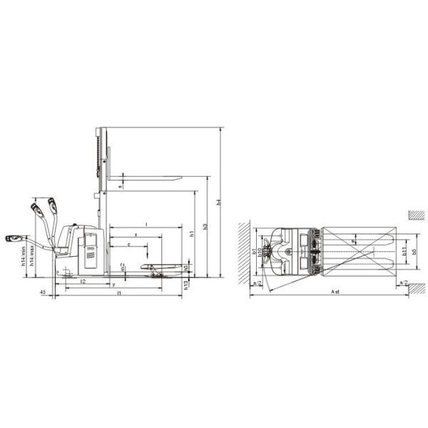 Detachable Double Pallet Truck , Low Shelves Warehouse Pallet Jack Truck