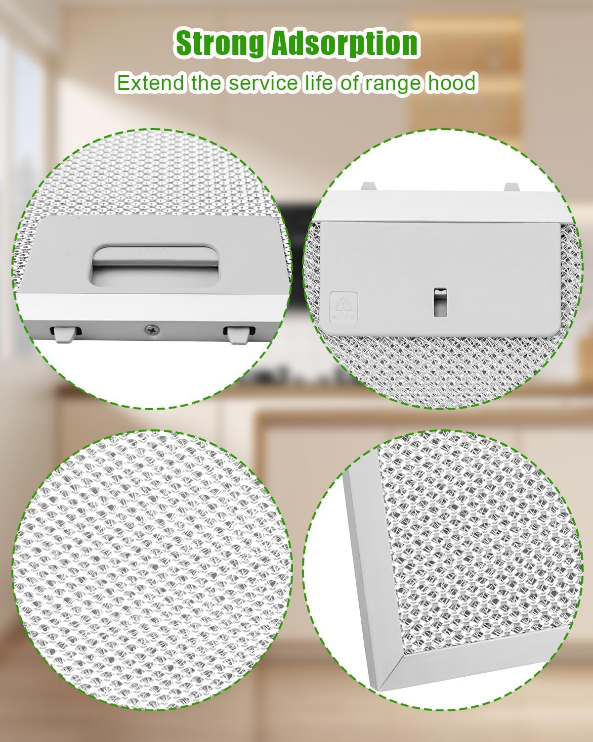 Dishwasher-Safe 5 Layer Mesh Aluminum Range Hood Filter with High-Efficiency Grease Filtration