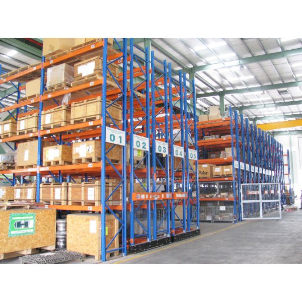 Electric Mobile Pallet Racking  Rail-Guided Electric Mobile Rack Warehouse Storage Rack