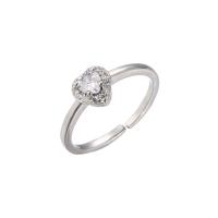 Diamond Band Rings des femmes réglables de Sterling Silver Crystal Jewelry Heart