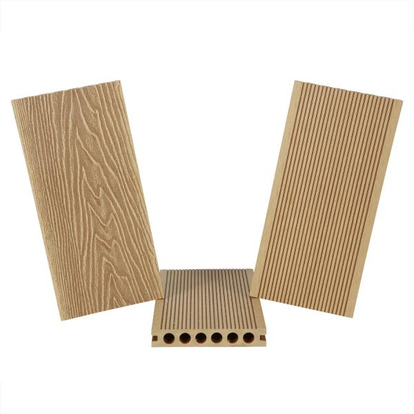 Plastic Composite Decking Board for Modern Outdoor Grooved Flooring More Than 5 Years