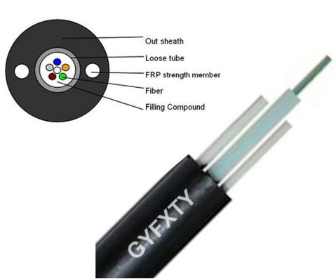 FRP Strengthen GYFXTY-12B1 4 Core Outdoor Fiber Optic Cable