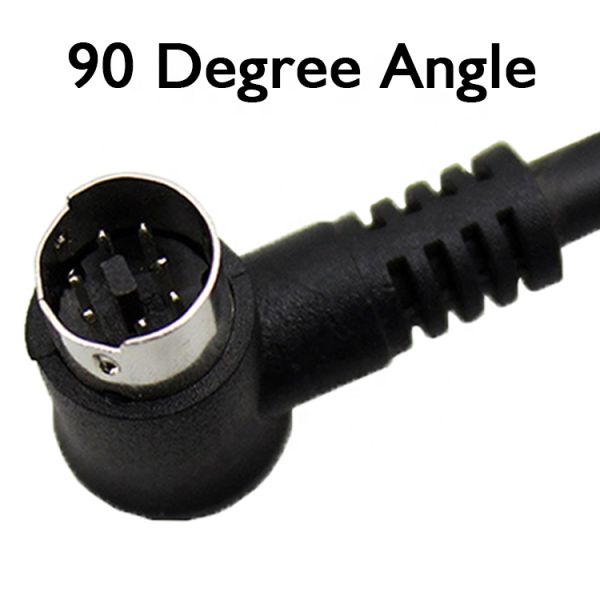 Cable d'extension mini Din personnalisé à 90 degrés angle droit L forme S vidéo homme à homme femme 7 broches pour STB