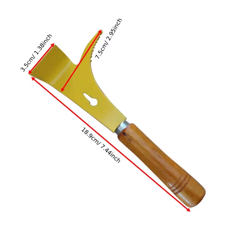 BEESTAR Stainless Steel Beehive Scraper with Wooden Handle - 189mm Length 35mm Width 98g Weight Multifunctional Hive Tool for Beekeeping