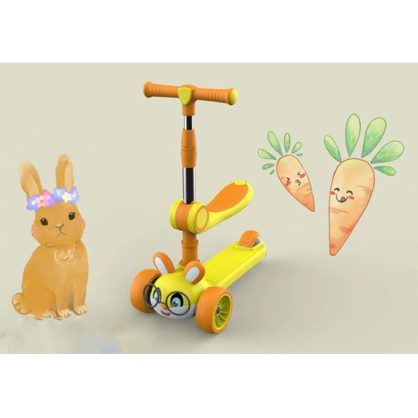 Регулируемый легкий детский 3-колесный скутер для детей 3-8 лет