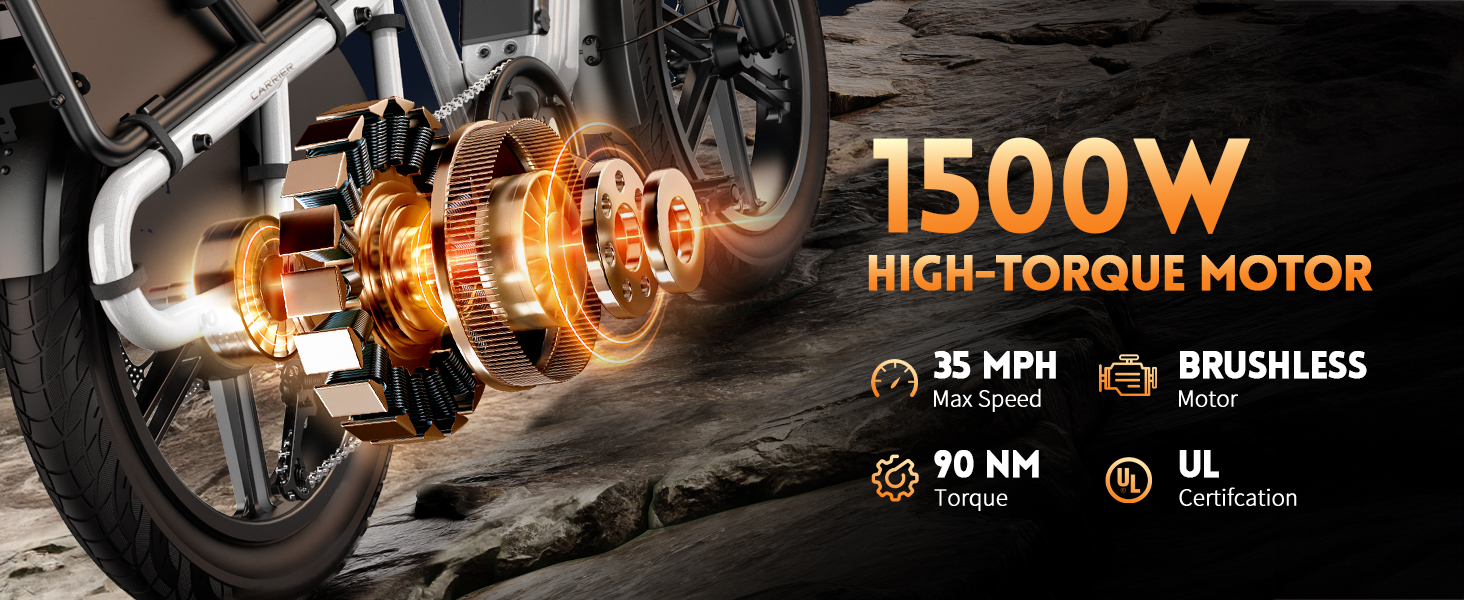20''*4.0 1500W Sport Electric Bike Rear Hub Motor 48V Moped-style Fat Tire Bike 7-Speed Dual Suspension 15AH Lithium Battery