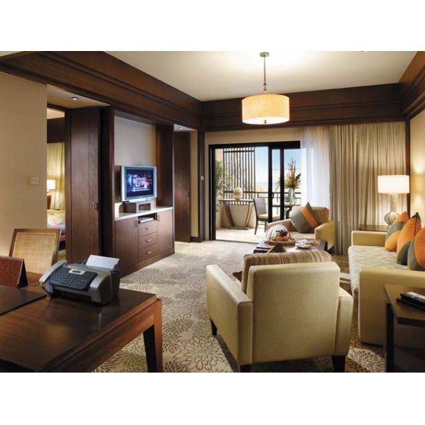 High Grade Hotel Bedroom Furniture Sets With Modern Platform Bed Writing Desk