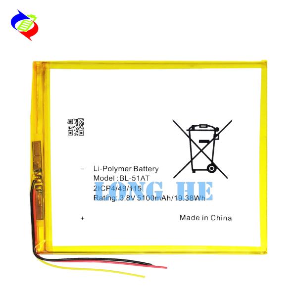 Bateria de longa duração BL-51AT 3.8V 5100mAh para DroiPad 8H H8 Telefone Móvel recarregável
