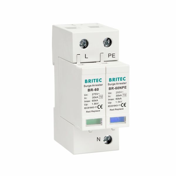 Mini Single Phase 275V 60kA Lightning Arrester with Thermoplastic UL94-V0 Surge Protection Device