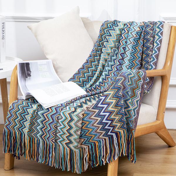 Stylish and Breathable Plain Style Knitted Blanket for Summer Office or Home Nap