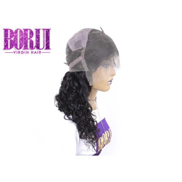 Peruvian Natural Wave Lace Wig With Baby Hair Full Lace Curly Average Size