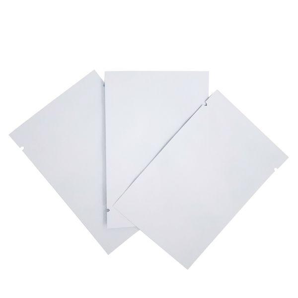 Aluminum Foil Liined Flat 3 Side Seal Vacuum Seal Matte White Mylar Bags Pouch