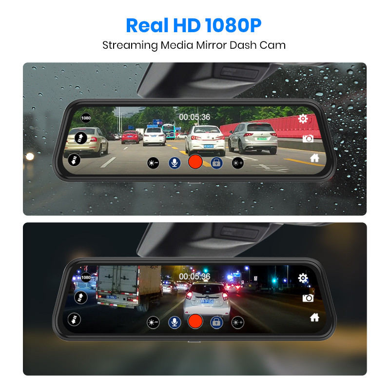 10-дюймовый сенсорный экран приборной панели IPS 2.5D 4K GPS Dash Cam и камеры заднего вида