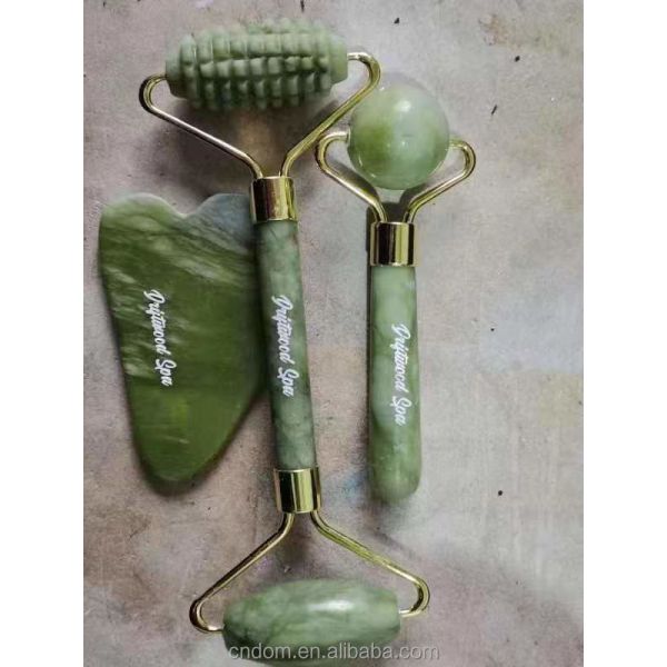 Custom Magnetic Box Packaging Skin GuaSha Naturel Massage Jade Roller for Face Neck Body