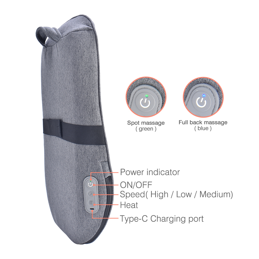 Shiatsu Lower Back Stretcher Vibrating Heating Massager Back Lumbar Support Therapy Massager