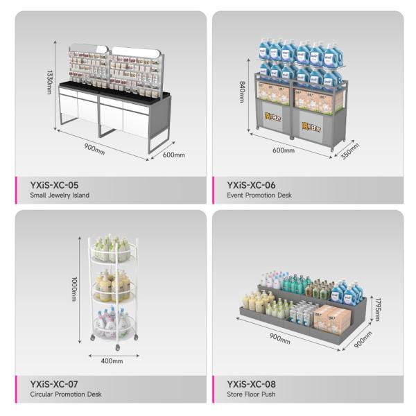 YXiS-X2 Concealed Storage Skincare Display Cabinet with 5mm Gray Acrylic Sheet