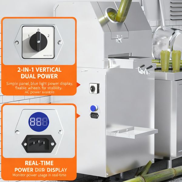 Custom-made High-Quality Commercial Sugarcane Juicer (with Engine) 304 Stainless Steel Construction High Efficiency & Energy Saving Ideal for High-Traffic Juice Bars