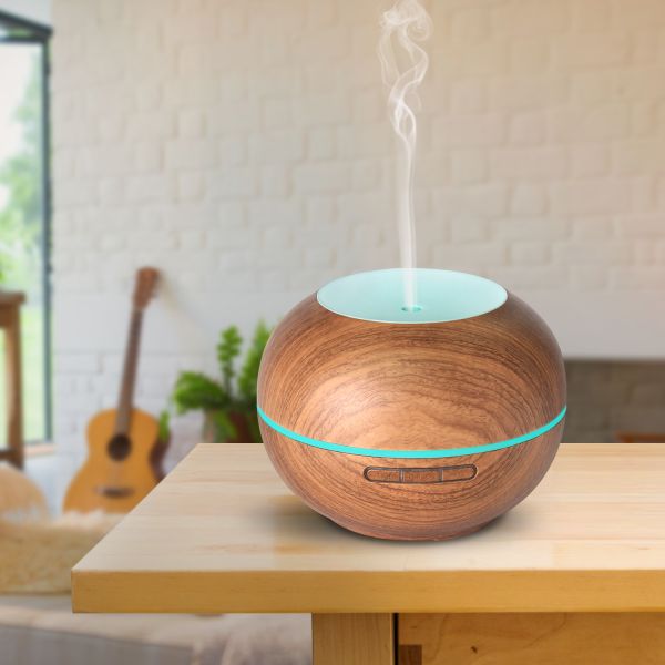 Factory Provide 200ml Wood Grain Essential Oil Scent Fragrance Aroma Diffusers for Home Large Room With Night Light