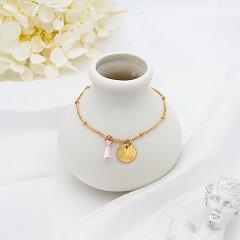 Luxury Cuban Link Rope Custom Beaded Bracelets Acrylic Beads Gold Alloy 20mm