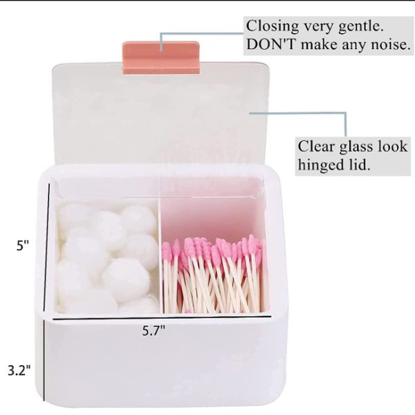 Plastic Container Dispenser Box  for Bathroom Storage Organizer Cotton Storage