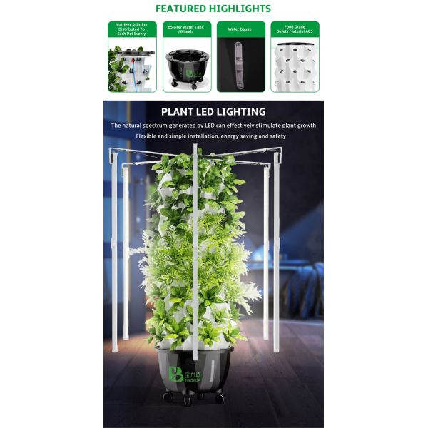 Baolida 6 Layers 48 Holes Vegetable Farming Hydroponics Equipment Grow Cultivo Hidroponic Vertical System