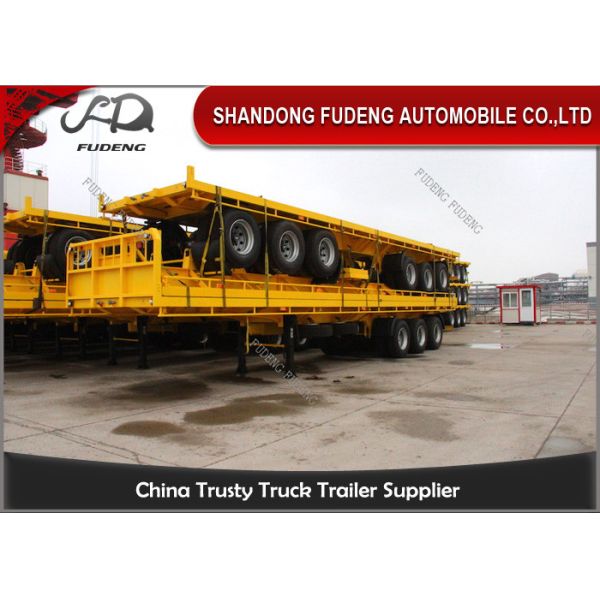 20 Ft 40 Ft Container Flatbed Tractor Semi Trailer With Front Board